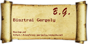 Bisztrai Gergely névjegykártya